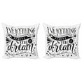 thumbnail image 1 of Ambesonne Black and White Throw Pillow Cover 2 Pack, Dream Words, 16", Black and White, 1 of 2