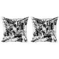 thumbnail image 1 of Ambesonne Black and White Throw Pillow Cover 2 Pack, Grunge Art, 18", White Black and Grey, 1 of 2