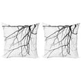 thumbnail image 1 of Ambesonne Black and White Throw Pillow Cover 2 Pack, Leafless Tree, 24", Black and White, 1 of 6