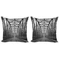 thumbnail image 1 of Ambesonne Black and White Throw Pillow Cover 2 Pack, Modern Bridge, 18", Black White Grey, 1 of 7