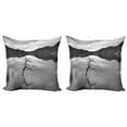 thumbnail image 1 of Ambesonne Black and White Throw Pillow Cover 2 Pack, Tranquil Lake, 16", Black White Grey, 1 of 5
