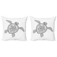 thumbnail image 1 of Ambesonne Black and White Throw Pillow Cover 2 Pack, Turtle, 16", White Black, 1 of 2