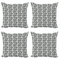 thumbnail image 1 of Ambesonne Black and White Throw Pillow Cover 4 Pack, Foliate Theme, 18", Black White, 1 of 2