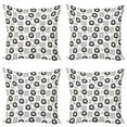 thumbnail image 1 of Ambesonne Black and White Throw Pillow Cover 4 Pack, Hand Drawn Lion, 24", Black and White, 1 of 2