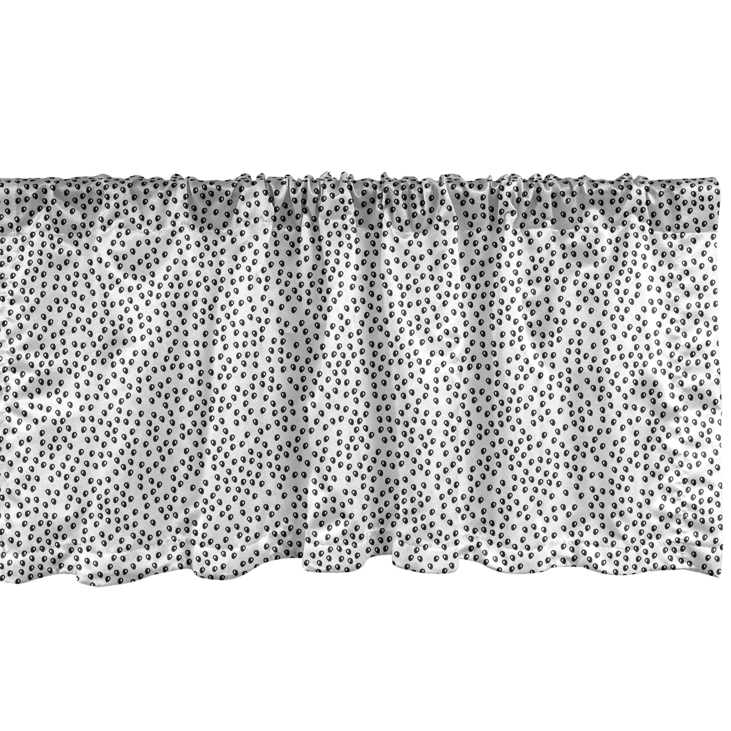 Charcoal Grey White Satin Polyester Polka Dot Valance 42" x 12"