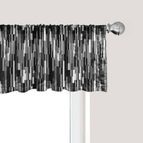 Ambesonne Black and White Window Valance, Abstract Lines, 54" X 12", Black Grey White