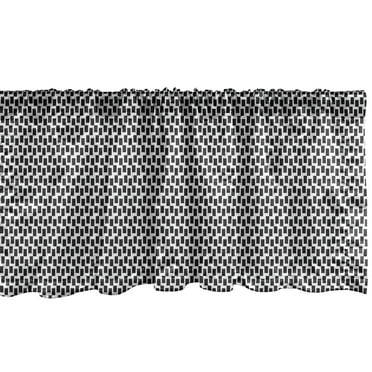 Ambesonne Black and White Window Valance, Rectangles Tile, 54" X 18", Black and White