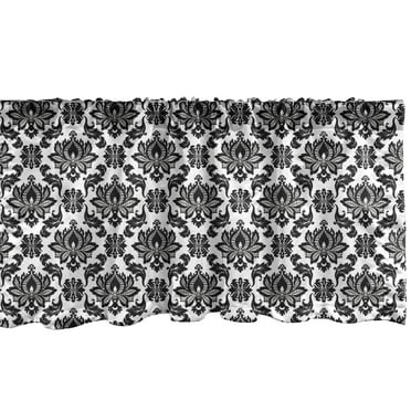Ambesonne Black and White Window Valance, Venetian Scroll, 54" X 12", Black and White