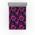 thumbnail image 1 of Ambesonne Blooming Roses Fitted Sheet, Boho Floral Neutral, Queen Size, Magenta Hot Pink Teal, 1 of 5