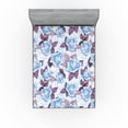 thumbnail image 1 of Ambesonne Blooming Roses Fitted Sheet, Winter Feels Flowers, King Size, Pale Maroon Soft Blue, 1 of 5