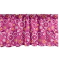 thumbnail image 1 of Ambesonne Blossom Valance Pack of 2, Blooms in Retro Art Style, 42"X18", Magenta and Orange, 1 of 3