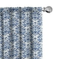 thumbnail image 1 of Ambesonne Blue Window Curtains, Indigo Victorian Design, Each 28" W x 95" L, Petrol Blue Turquoise, 1 of 5