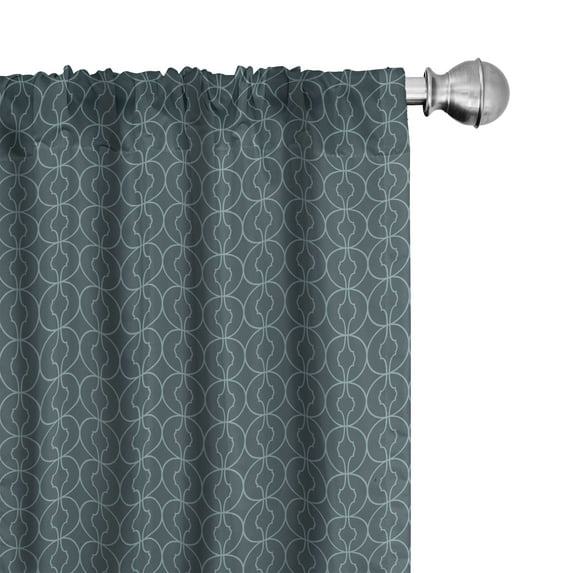 Ambesonne Blue Window Curtains, Moroccan Inner Details, Each 28" W x 84" L, Pale Blue and Blue Grey