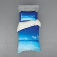 thumbnail image 1 of Ambesonne Blue Bedding Set 3 Pcs, Ocean Beach Sea Scenery, Twin, Turquoise Pale Blue, 1 of 2