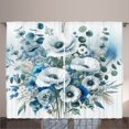 thumbnail image 1 of Ambesonne Blue Curtains 2 Panel Set, Dramatic Eucalyptus Poppies, 108" x 108", Cadet Blue Laurel Green, 1 of 2