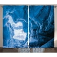 thumbnail image 1 of Ambesonne Blue Curtains 2 Panel Set, Glacier Frozen Cave, 108" x 84", Blue, 1 of 2