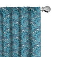 thumbnail image 1 of Ambesonne Blue Curtains, Boho Bouquet Ornate Swirls, Pair of 28"x63", Blue Mauve and White, 1 of 5