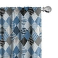 thumbnail image 1 of Ambesonne Blue Curtains, Diamond Shaped Patchworks, Pair of 28"x63", Blue Black, 1 of 5
