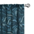 thumbnail image 1 of Ambesonne Blue Curtains, Floral Swirl Leaves Branch, Pair of 28"x63", Turquoise Pale Blue, 1 of 5