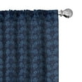thumbnail image 1 of Ambesonne Blue Curtains, Ocean Inspired Flowers, Pair of 28"x95", Dark Blue Violet Blue, 1 of 5