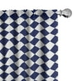 thumbnail image 1 of Ambesonne Blue Curtains, Old Home Tile Inspired, Pair of 28"x95", Navy Blue and White, 1 of 5