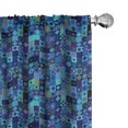 thumbnail image 1 of Ambesonne Blue Curtains, Play Cards Theme Design, Pair of 28"x84", Fern Green Purple, 1 of 5