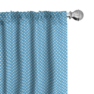 Ambesonne Blue Curtains, Retro Polka Dots Geometric, Pair of 28"x95", Blue White