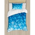 thumbnail image 1 of Ambesonne Blue Duvet Cover Sets, Mosaic Triangle Graphic, 2-Twin, Pale Blue, 1 of 4