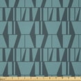 thumbnail image 1 of Ambesonne Blue Fabric by the Yard Microfiber, Modern Squares Triangles, 5 Yards, Petrol Blue Dark Blue, 1 of 1