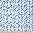 thumbnail image 1 of Ambesonne Blue Fabric by the Yard Microfiber, Raindrops Aquatic Fall, 10 Yards, Blue and White, 1 of 4