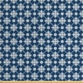 thumbnail image 1 of Ambesonne Blue Fabric by the Yard Upholstery, Checkered Folkloric Floral, 10 Yards, Blue White, 1 of 4