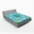 thumbnail image 1 of Ambesonne Blue Fitted Sheet, Abstract Teal, Full Size, Teal and Blue, 1 of 2