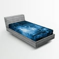 thumbnail image 1 of Ambesonne Blue Fitted Sheet, Digital Futuristic Ship, Twin Size, Blue, 1 of 3