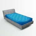 thumbnail image 1 of Ambesonne Blue Fitted Sheet, Flower of Life Grid, Twin Size, Blue White, 1 of 3