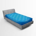 thumbnail image 1 of Ambesonne Blue Fitted Sheet, Flower of Life Grid, Twin XL Size, Blue White, 1 of 3