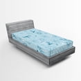 thumbnail image 1 of Ambesonne Blue Fitted Sheet, Flowers Dandelions, Twin XL Size, Seafoam Blue and White, 1 of 2