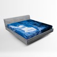 thumbnail image 1 of Ambesonne Blue Fitted Sheet, Glacier Frozen Cave, Queen Size, Blue, 1 of 3