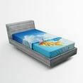 thumbnail image 1 of Ambesonne Blue Fitted Sheet, Goldfish with Shark Fin, Twin Size, Blue Orange, 1 of 2