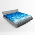thumbnail image 1 of Ambesonne Blue Fitted Sheet, Mosaic Triangle Graphic, Full Size, Pale Blue, 1 of 2