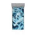 thumbnail image 1 of Ambesonne Blue Fitted Sheet & Pillow Sham Set, Dolphins Octopus Starfish, Twin, Blue, 1 of 2