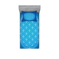 thumbnail image 1 of Ambesonne Blue Fitted Sheet & Pillow Sham Set, Flower of Life Grid, Twin, Blue White, 1 of 2
