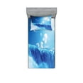 thumbnail image 1 of Ambesonne Blue Fitted Sheet & Pillow Sham Set, Niagara Falls Landscape, Twinxl, Blue, 1 of 2