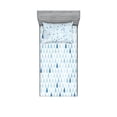 thumbnail image 1 of Ambesonne Blue Fitted Sheet & Pillow Sham Set, Raindrops White Navy, Twinxl, Pale Blue, 1 of 2