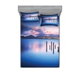 thumbnail image 1 of Ambesonne Blue Fitted Sheet & Pillow Sham Set, Sky Reflection on Water, Full, Royal Blue, 1 of 2