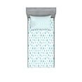 thumbnail image 1 of Ambesonne Blue Fitted Sheet & Pillow Sham Set, Watercolor Raindrops, Twinxl, Blue White, 1 of 2