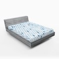 thumbnail image 1 of Ambesonne Blue Fitted Sheet, Raindrops White Navy, Full Size, Pale Blue, 1 of 3