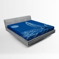 thumbnail image 1 of Ambesonne Blue Fitted Sheet, Sail Boat Ship, Queen Size, Violet Blue, 1 of 2