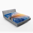 thumbnail image 1 of Ambesonne Blue Fitted Sheet, Sky Reflections Sunset, Full Size, Orange Blue, 1 of 2