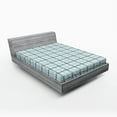 thumbnail image 1 of Ambesonne Blue Fitted Sheet, Square Wavy Lines Patterns, Queen Size, Almond Green Slate Blue, 1 of 2