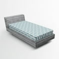 thumbnail image 1 of Ambesonne Blue Fitted Sheet, Vintage 60s Round Chain, Twin Size, Pale Blue White, 1 of 2